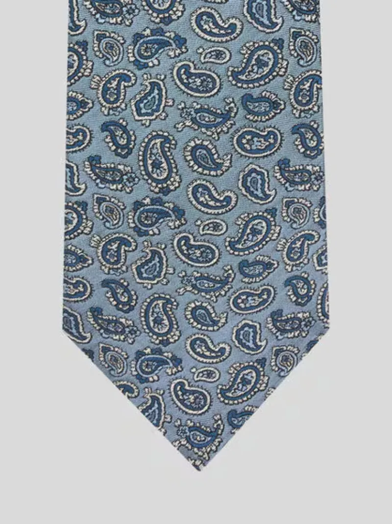 Jacquard Paisley Logo Patch Tie