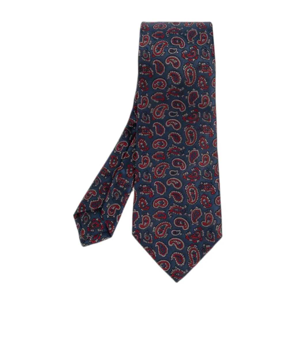 Jacquard Paisley Logo Patch Tie