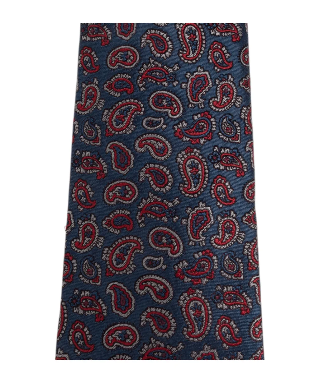 Jacquard Paisley Logo Patch Tie