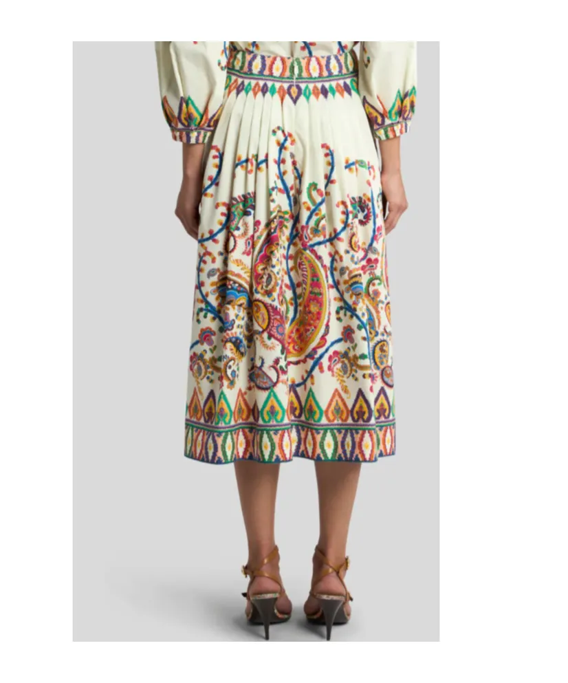 Paisley Printed Midi Skirt