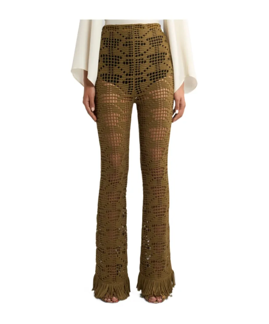 Knitted Fringed Trousers
