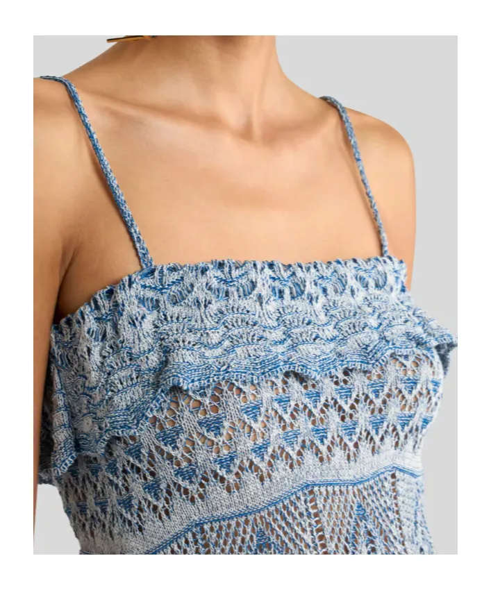 Ruffle Detailed Knitted Strappy Top