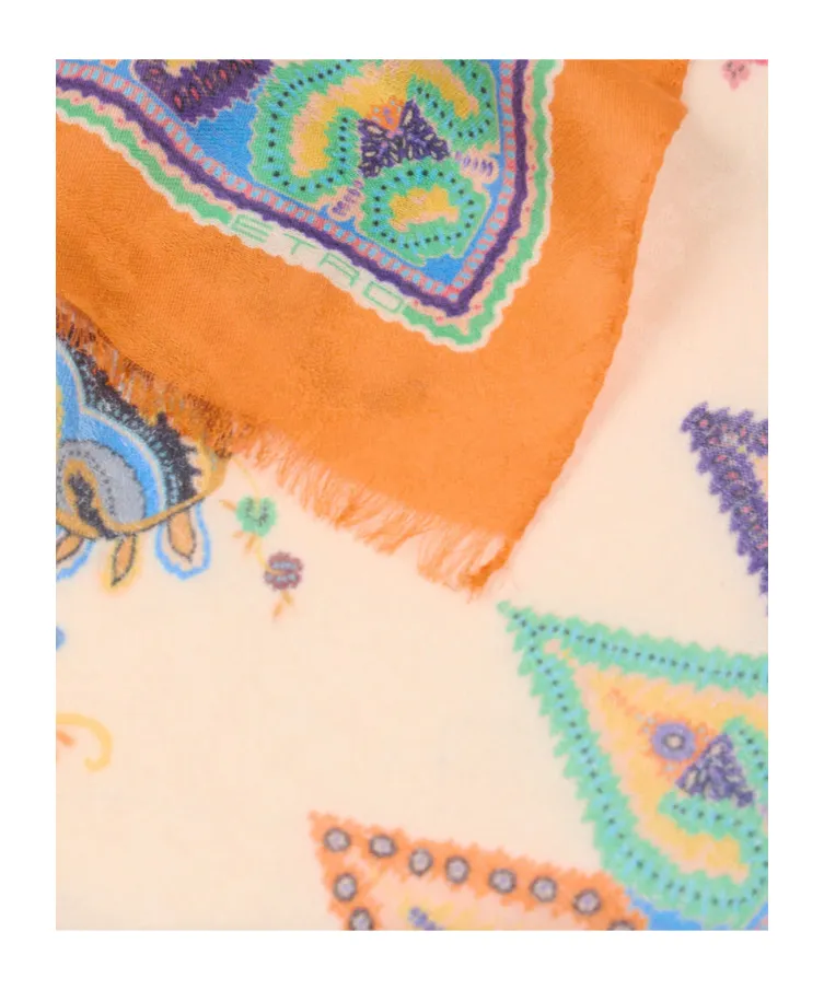 Floral Paisley Motif Jacquard Scarf