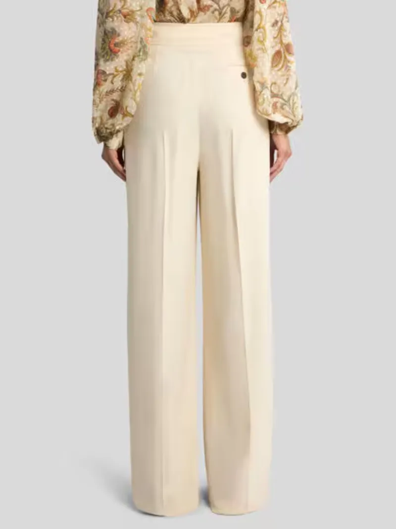 Wide-Leg Pleat Trousers