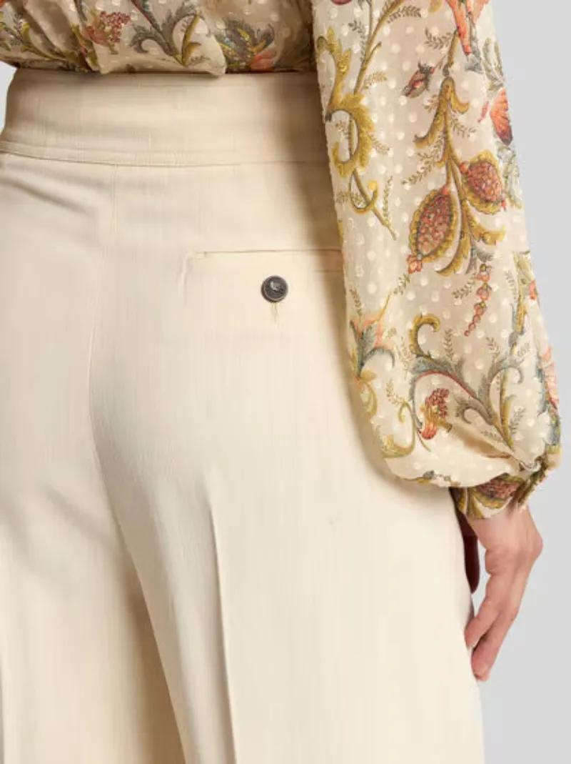 Wide-Leg Pleat Trousers