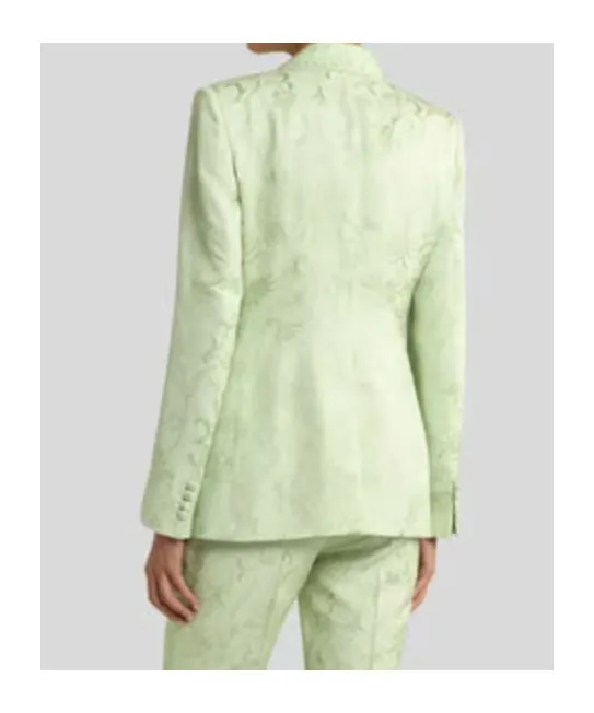 Single-Breasted Floral Jacquard Jacket