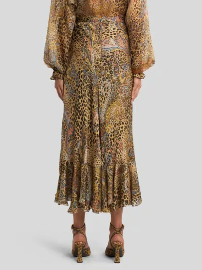 Peau D'ange Printed Midi Skirt
