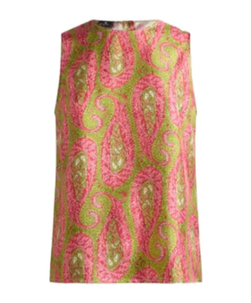 Paisley-Motifed Sleeveless Top