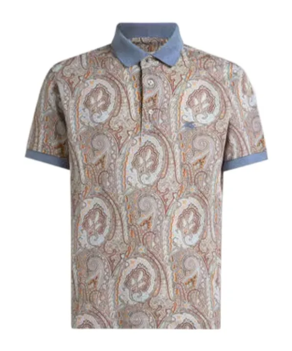Cotton Pique Polo Shirt With Arnica Motif