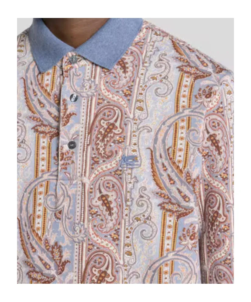Cotton Pique Polo Shirt With Arnica Motif