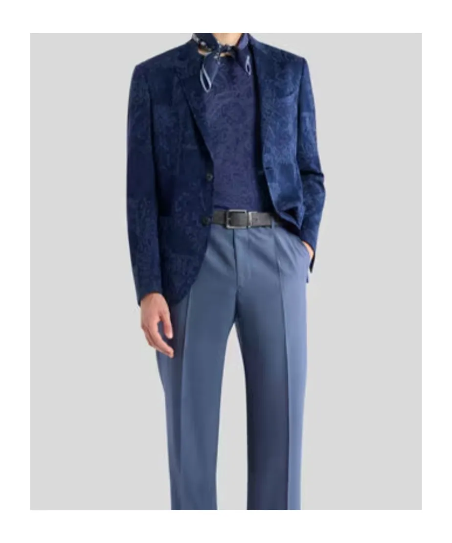 Floral Jacquard Single-Breasted Jacket