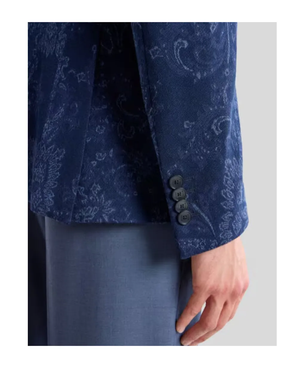 Floral Jacquard Single-Breasted Jacket