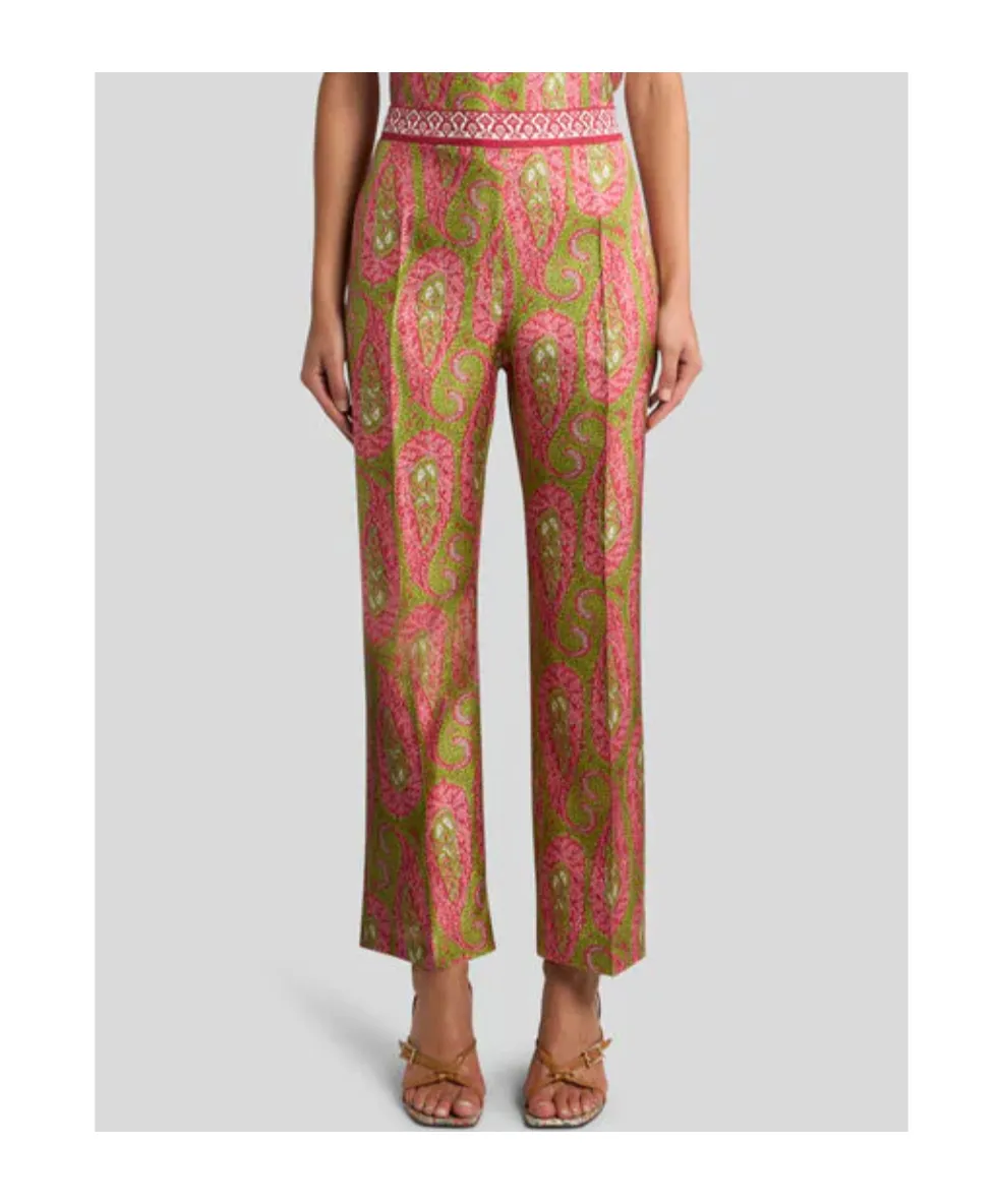 Paisley Printed Bootcut Trousers