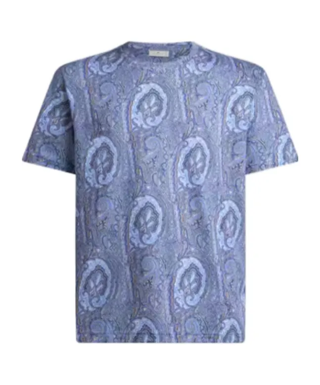 Floral Paisley Motif Crewneck T-Shirt