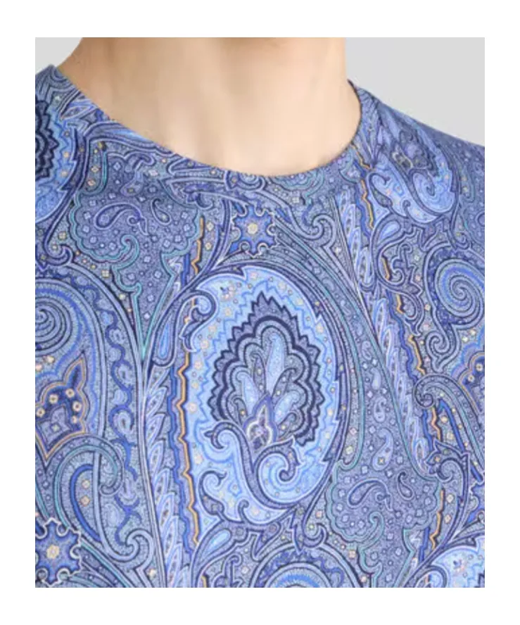 Floral Paisley Motif Crewneck T-Shirt