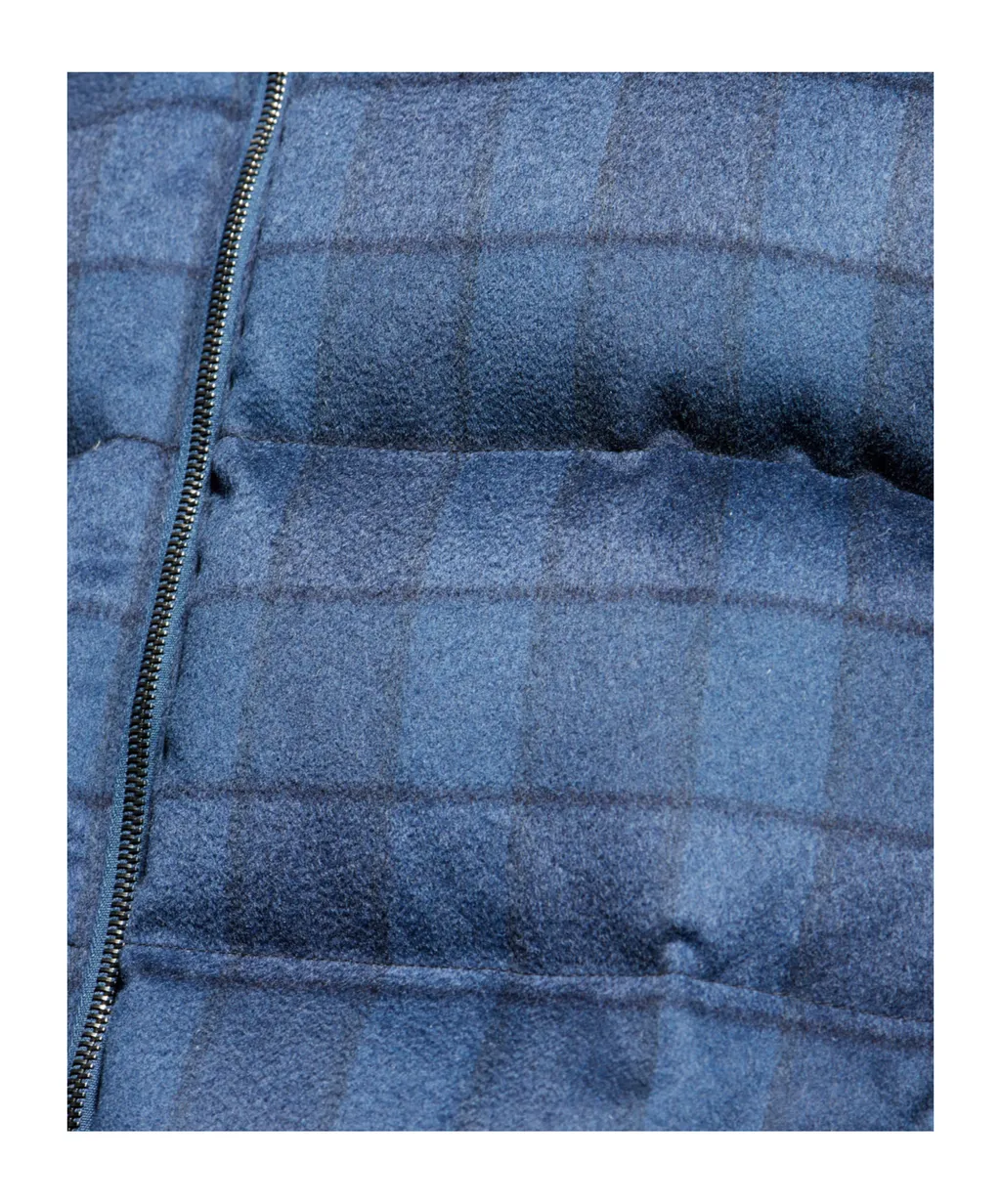 Check Motif Down Jacket
