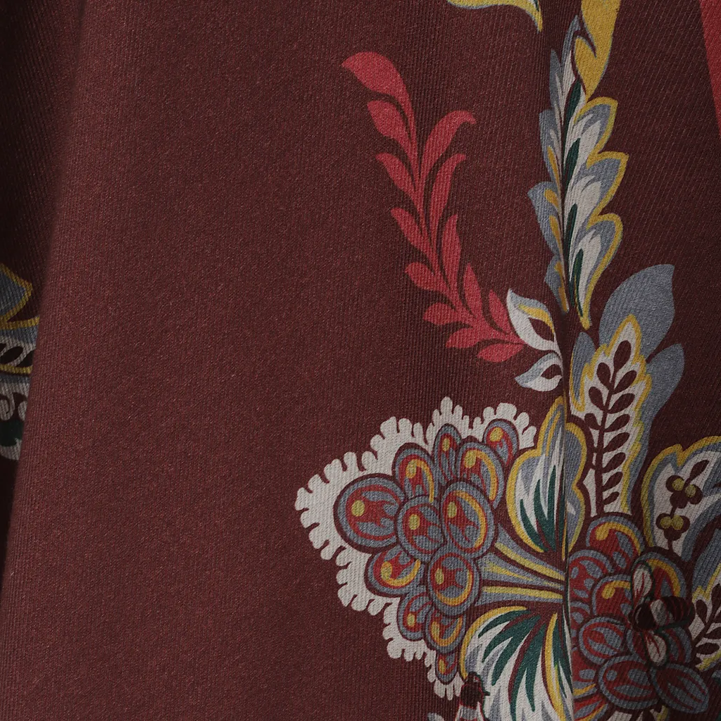 Floral-Printed V-Neck Poncho