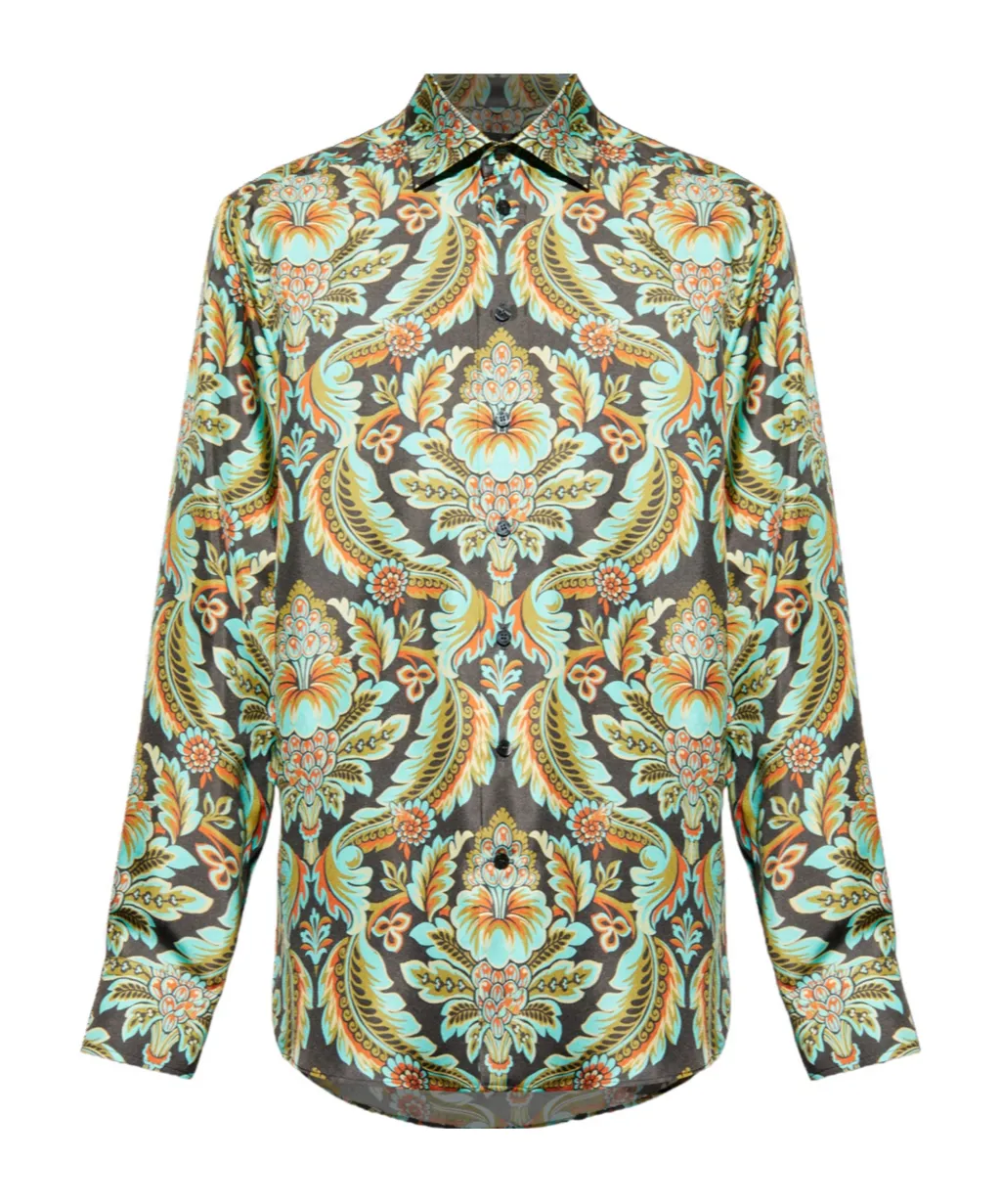 Paisley Print Satin Shirt