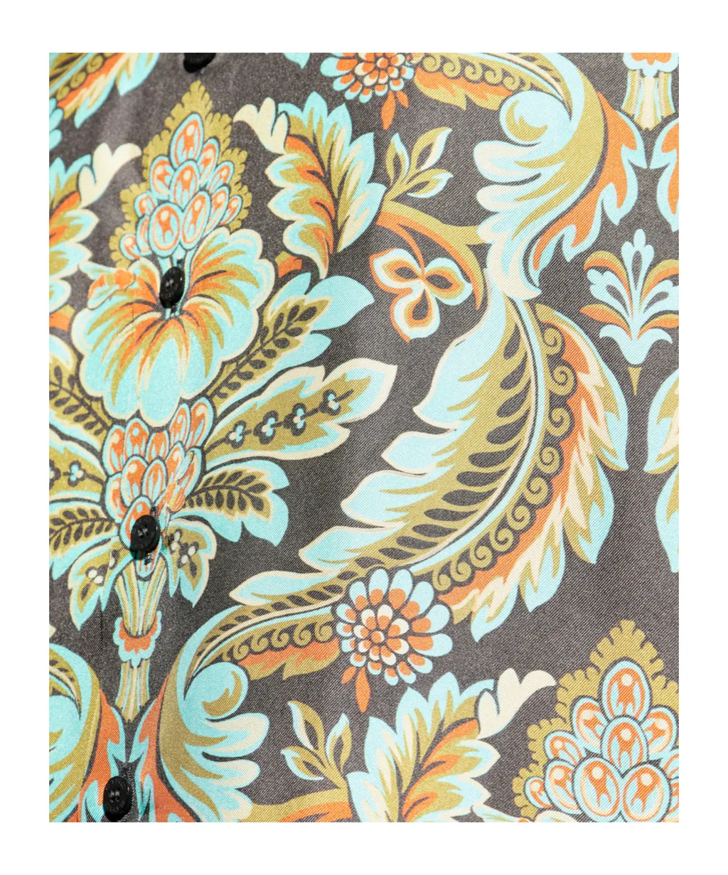 Paisley Print Satin Shirt