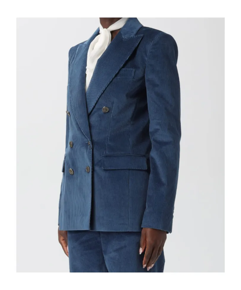 Double-Breasted Corduroy Blazer