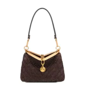 Small Woven Suede Vela Bag
