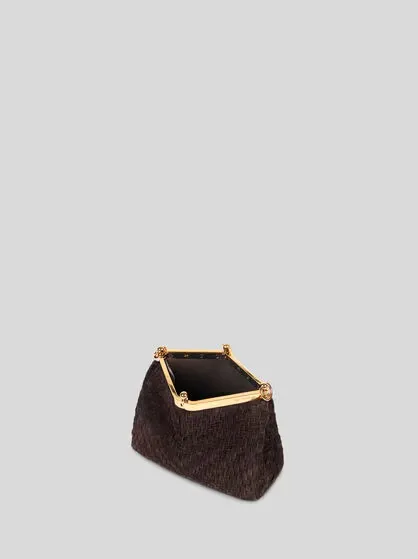 Small Woven Suede Vela Bag