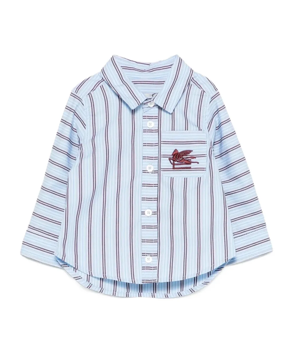 Pegaso Striped Embroidered Shirt