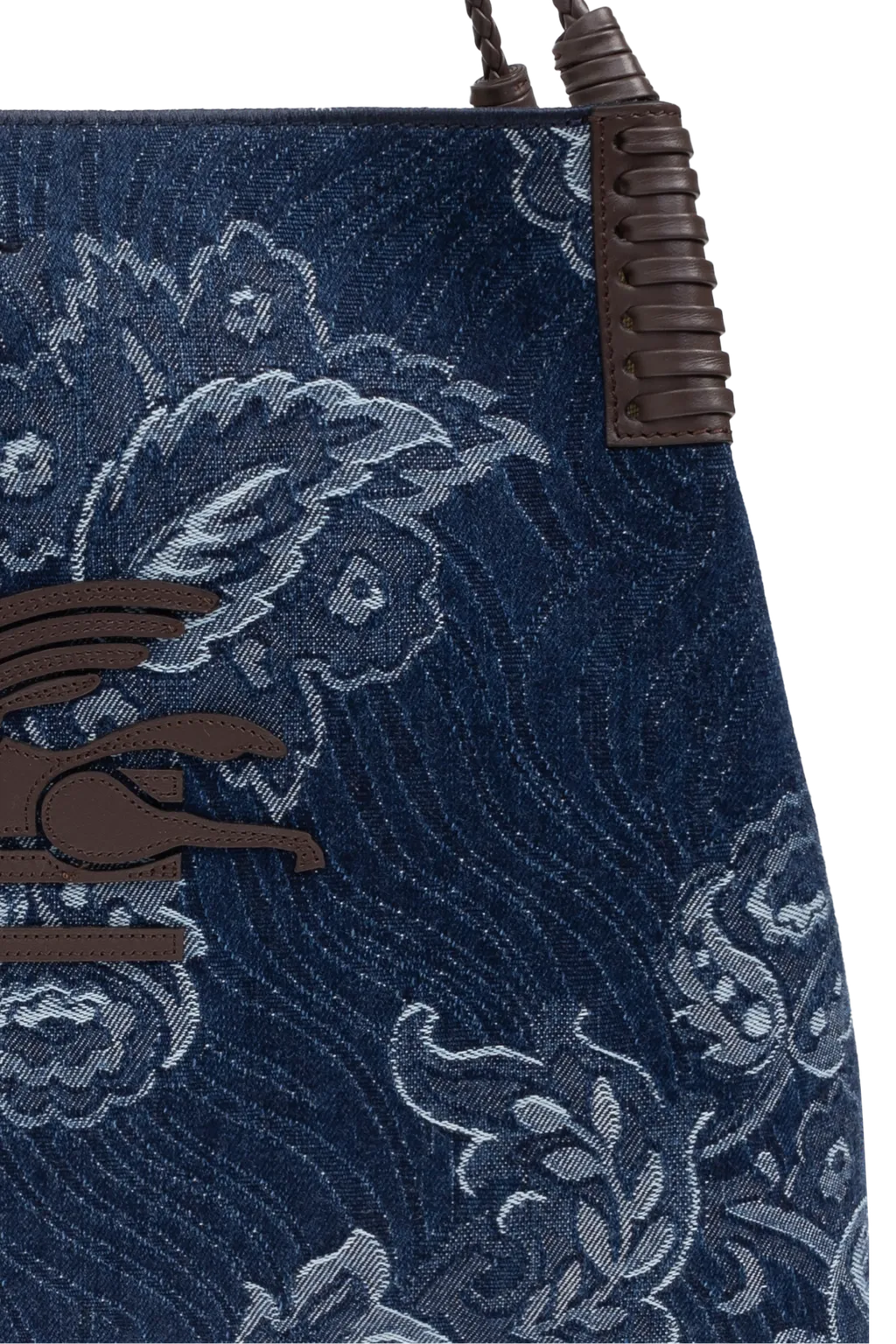 Jacquard Denim Medium Libra Tote Bag