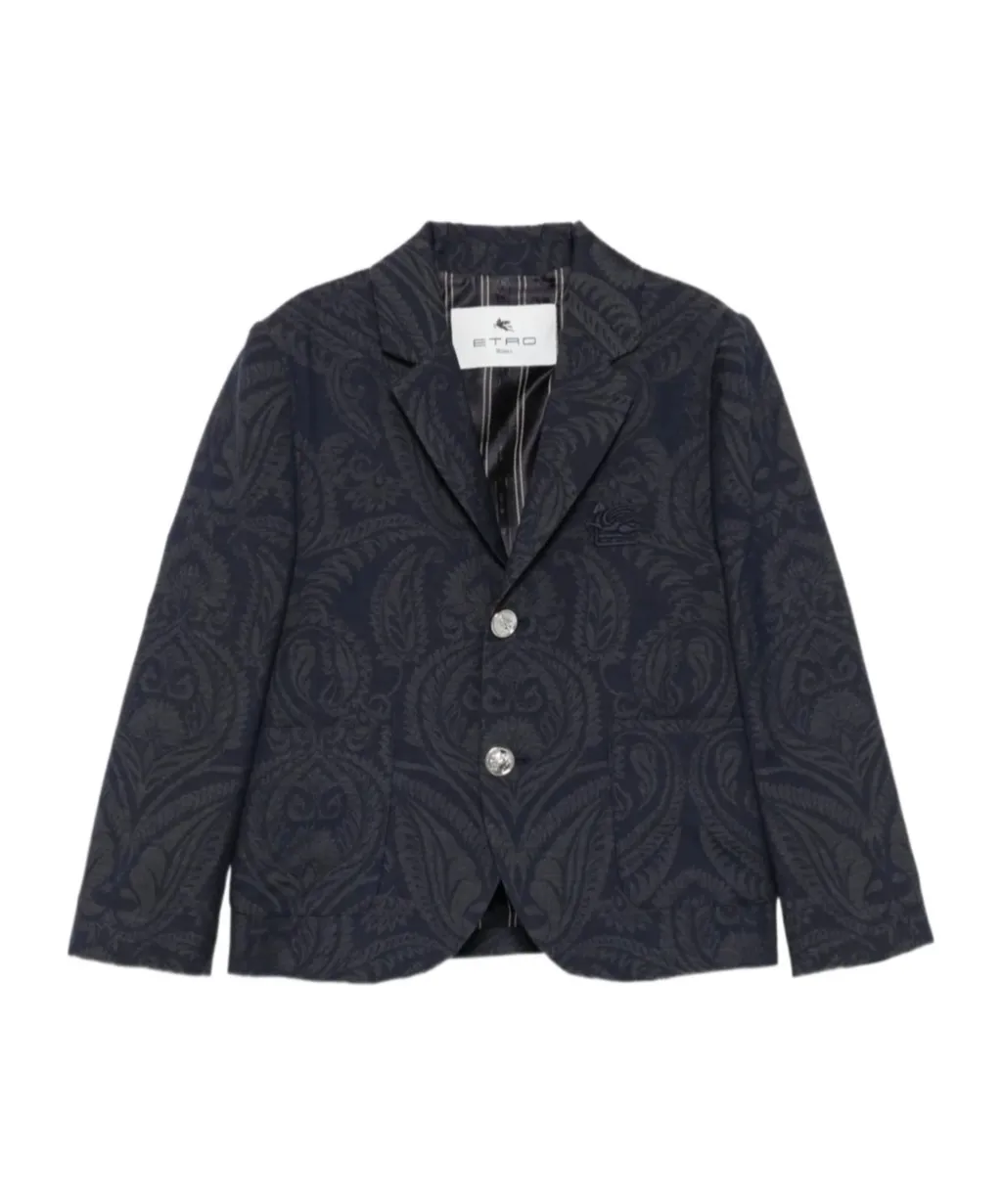 Paisley-Pattern Virgin Wool Blazer