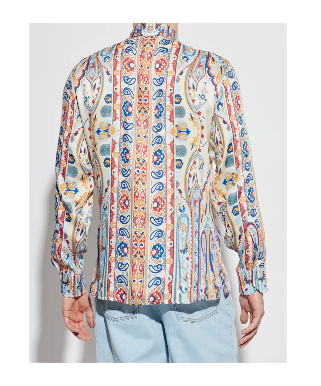 Pattern-Printed Long-Sleeved Shirt
