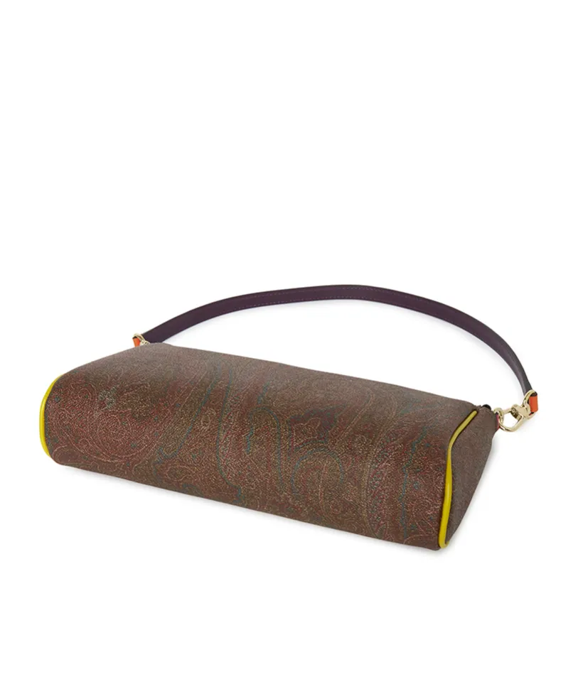 Mini Paisley Contrast-Trim Clutch Bag