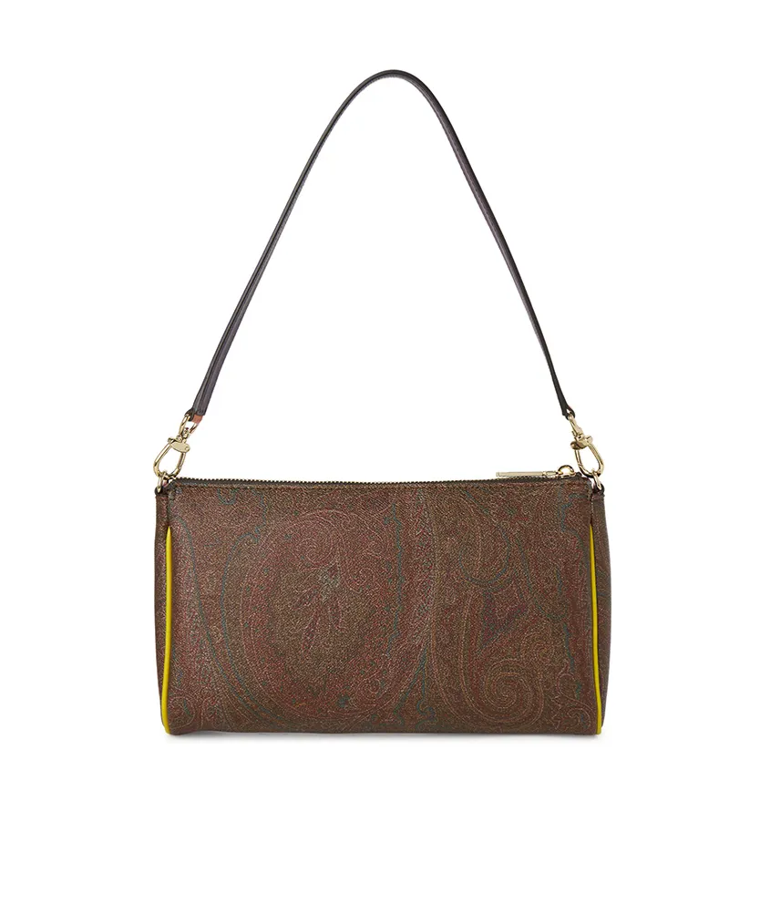 Mini Paisley Contrast-Trim Clutch Bag