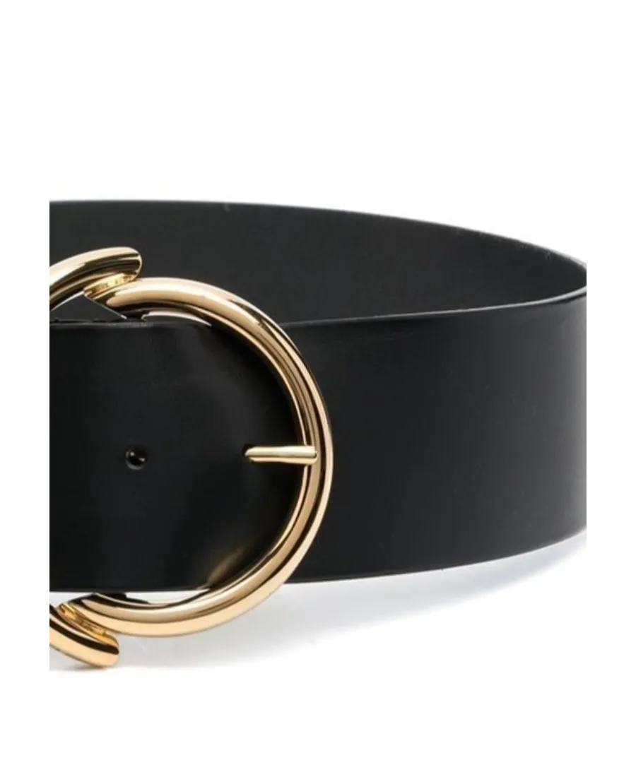 Logo Engraved Round-Buckled Belt