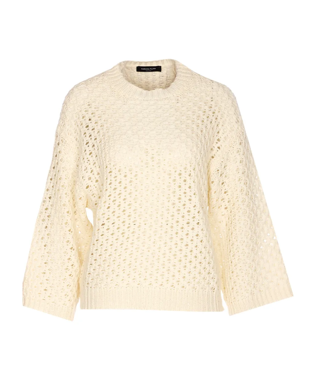 Open Knit Crewneck Jumper