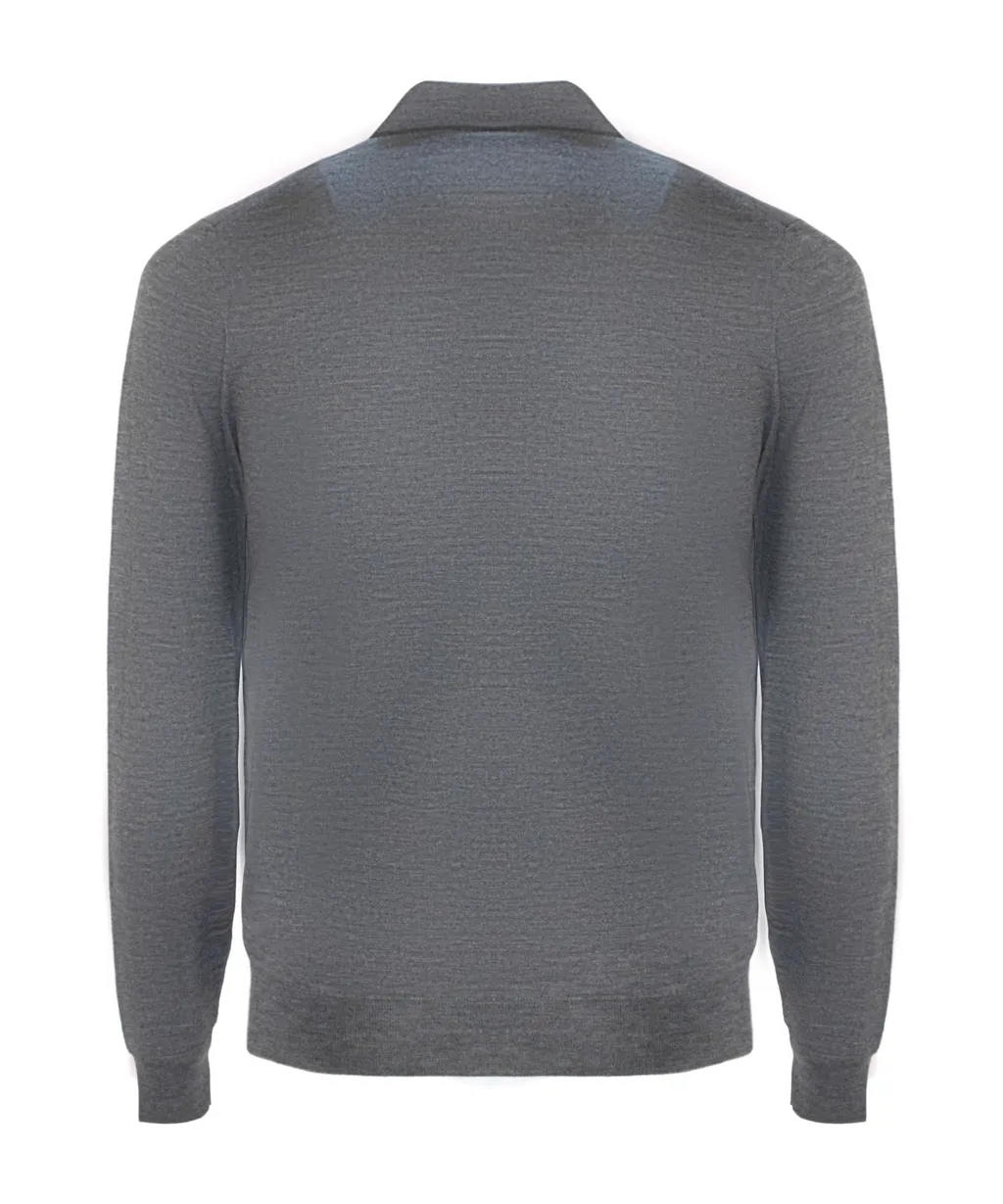 Zip-Collar Merino Polo Shirt