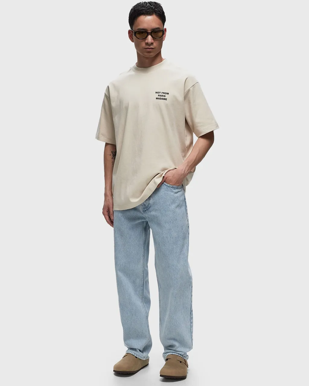 Slogan Printed Crewneck T-Shirt