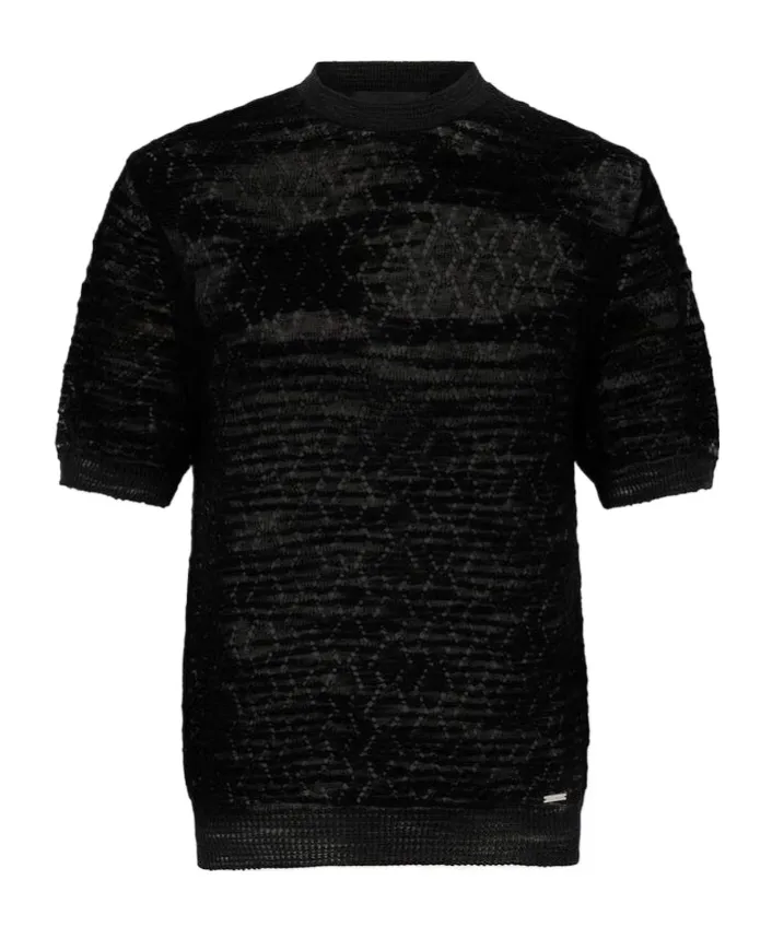 Open Work Knitted T-Shirt
