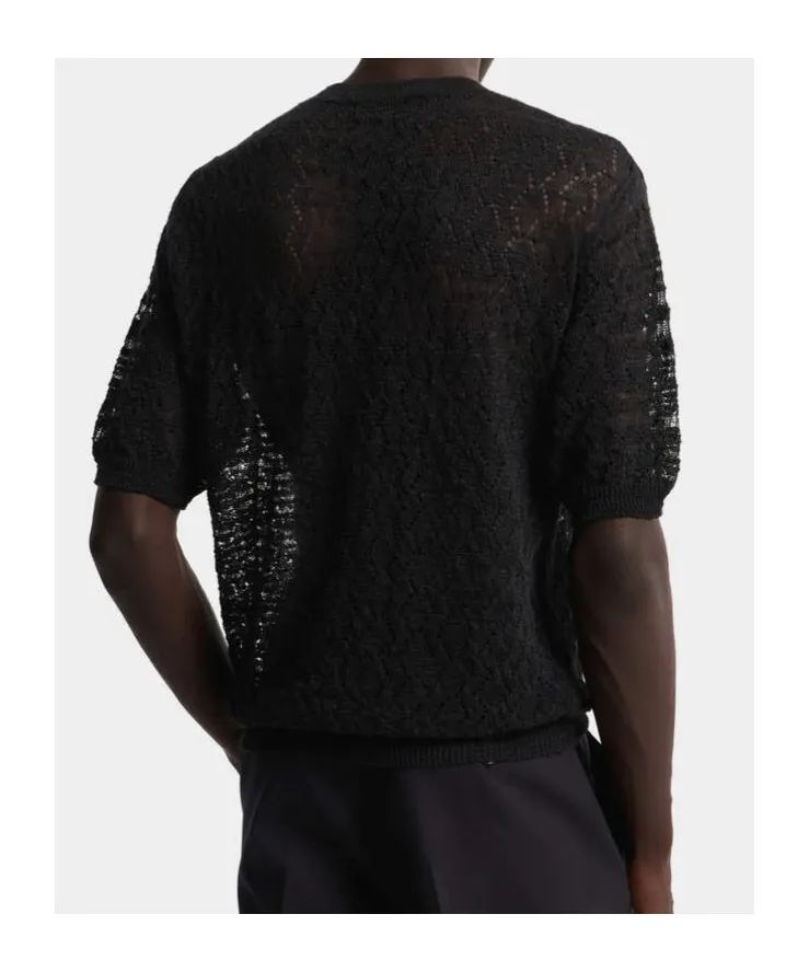 Open Work Knitted T-Shirt