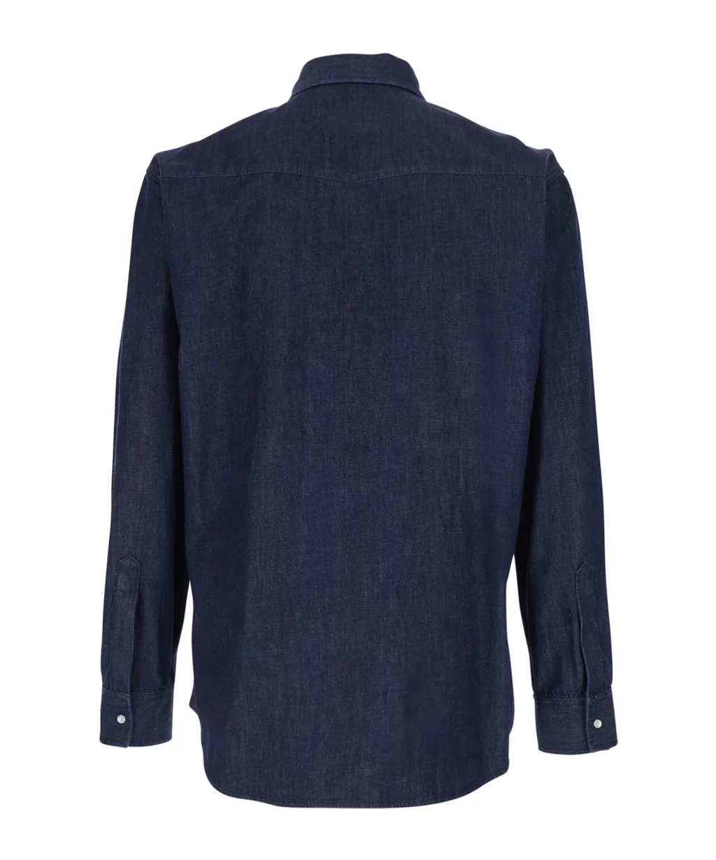 Logo Patch Denim Shirt