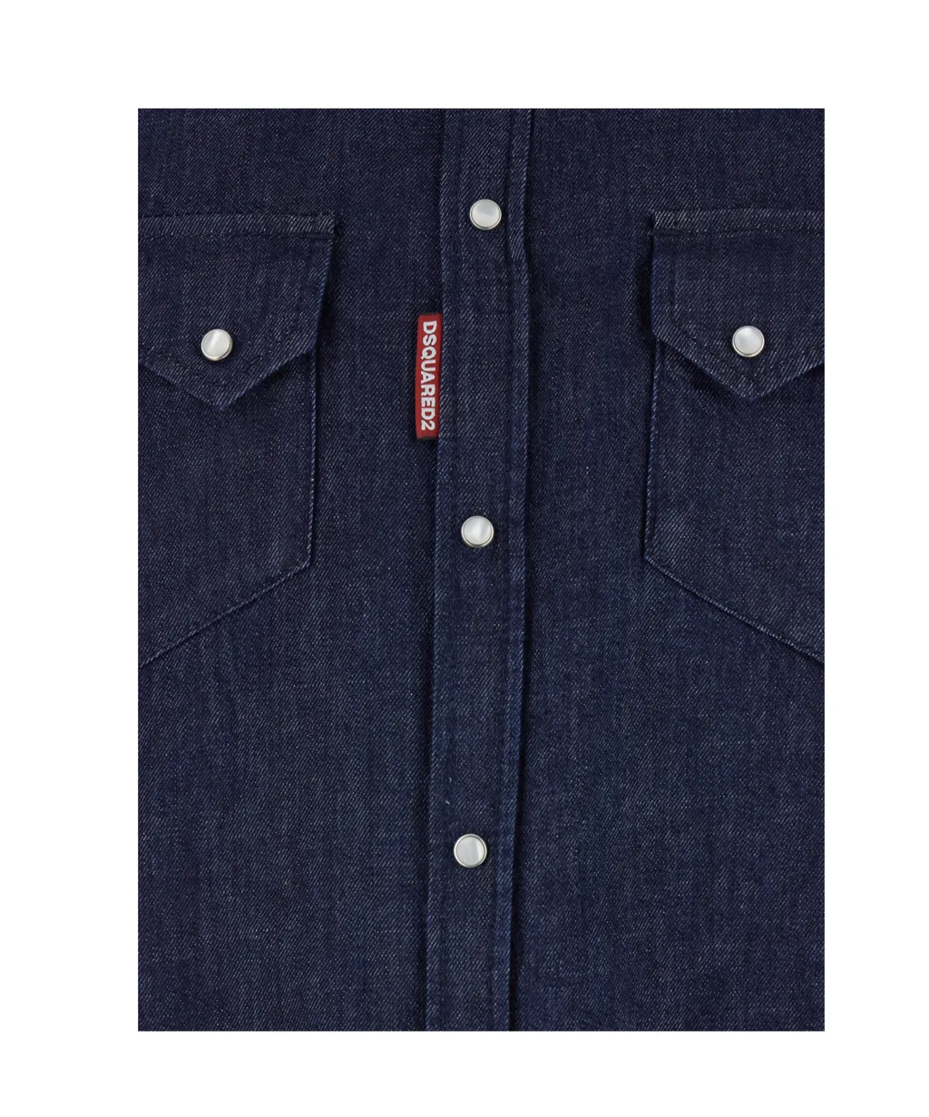 Logo Patch Denim Shirt