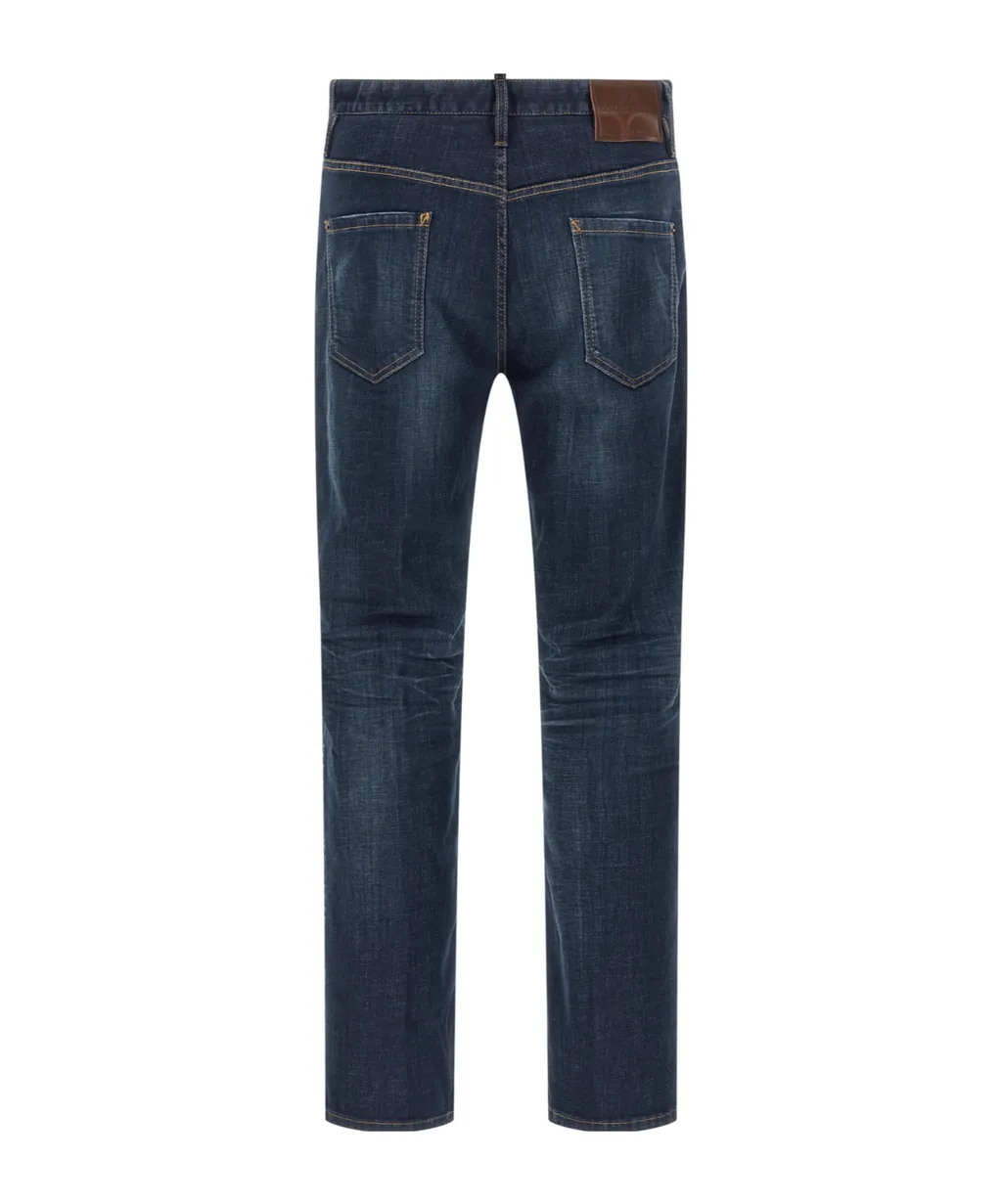Logo Patch Straight Leg Jeans