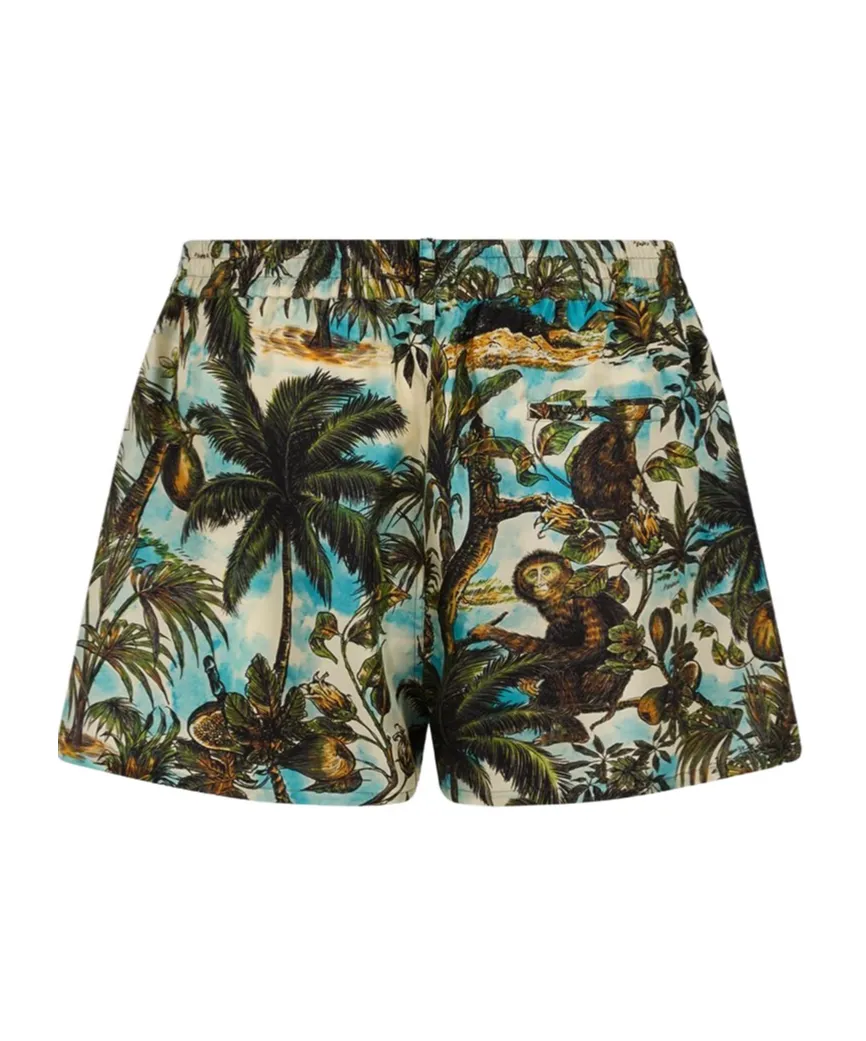 Monkey Printed Pull On Shorts, 4