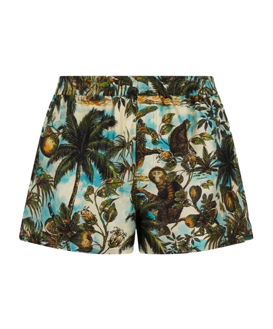 Monkey Printed Pull On Shorts, 3