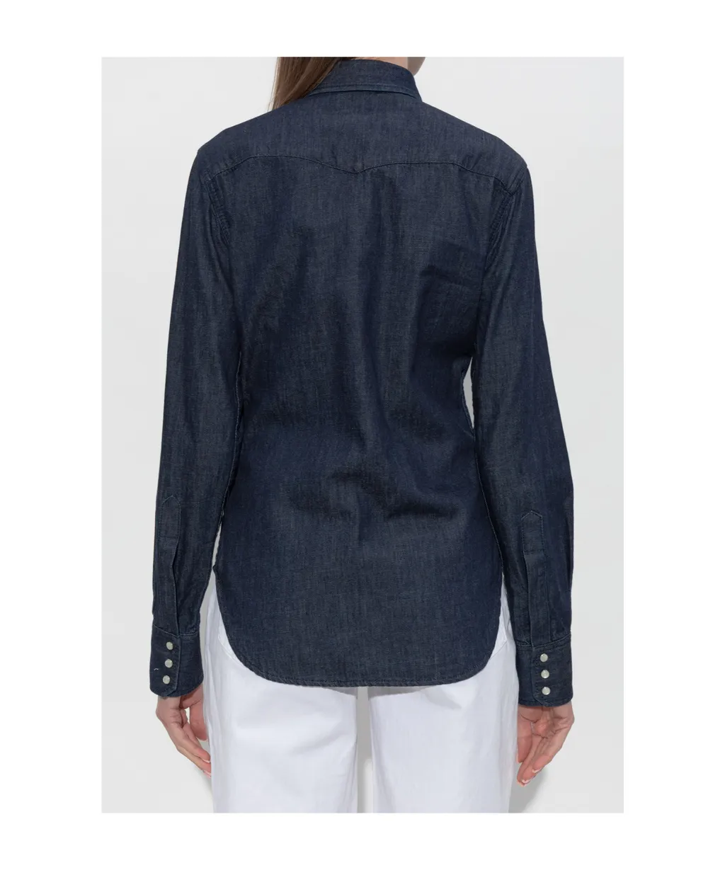 Logo Patch Denim Shirt