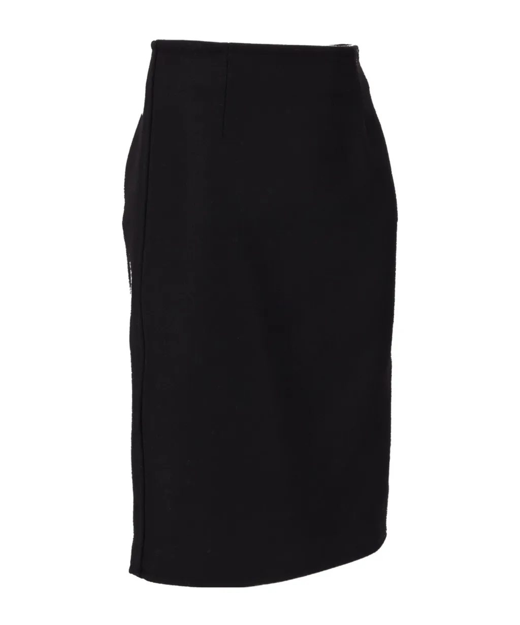 Fitted Waist Pencil Midi Skirt