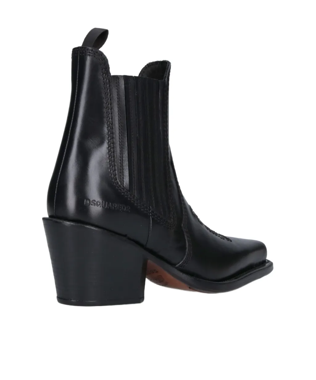 Western Dd Heeled Ankle Boots