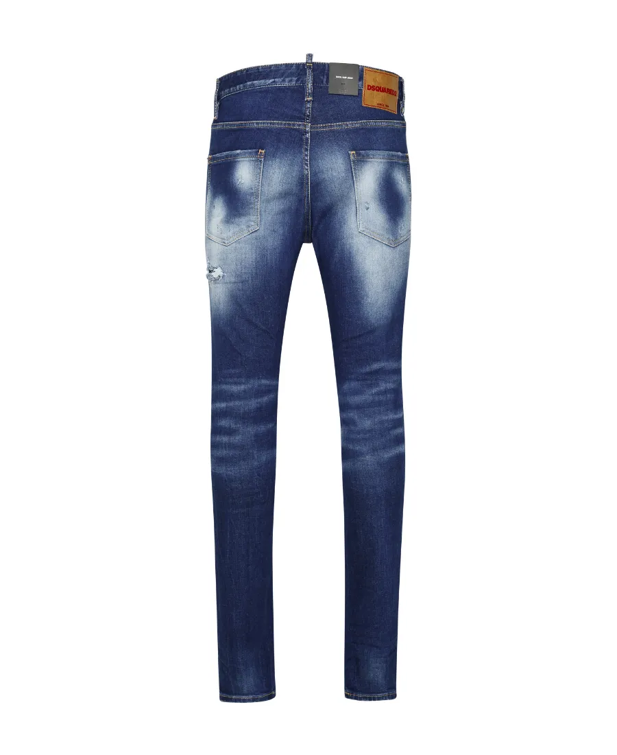 Distressed Light Super Fade Wash Slim Jeans