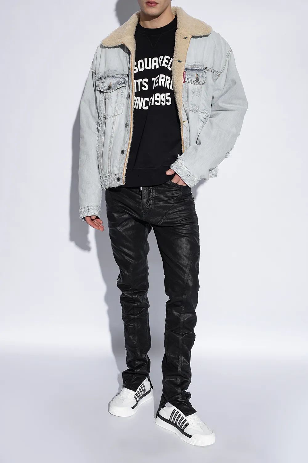Boxer Stripe-Detailed Lace-Up Sneakers
