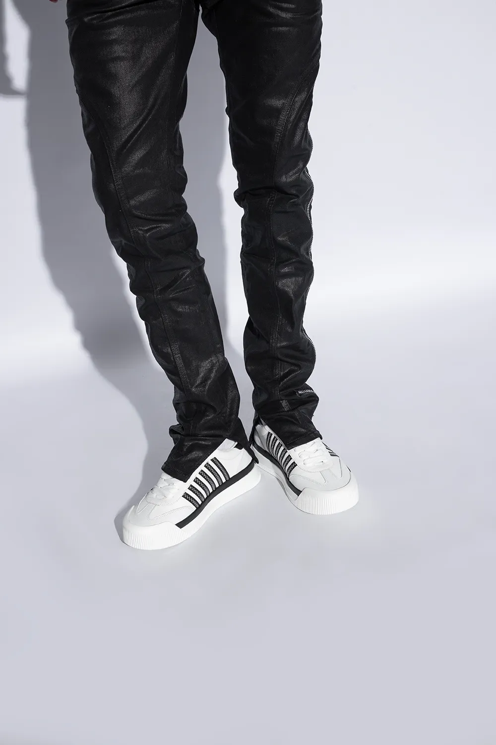 Boxer Stripe-Detailed Lace-Up Sneakers
