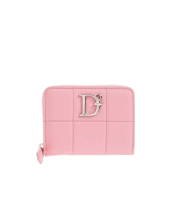 Logo Plaque Zip-Around Quilted Wallet
